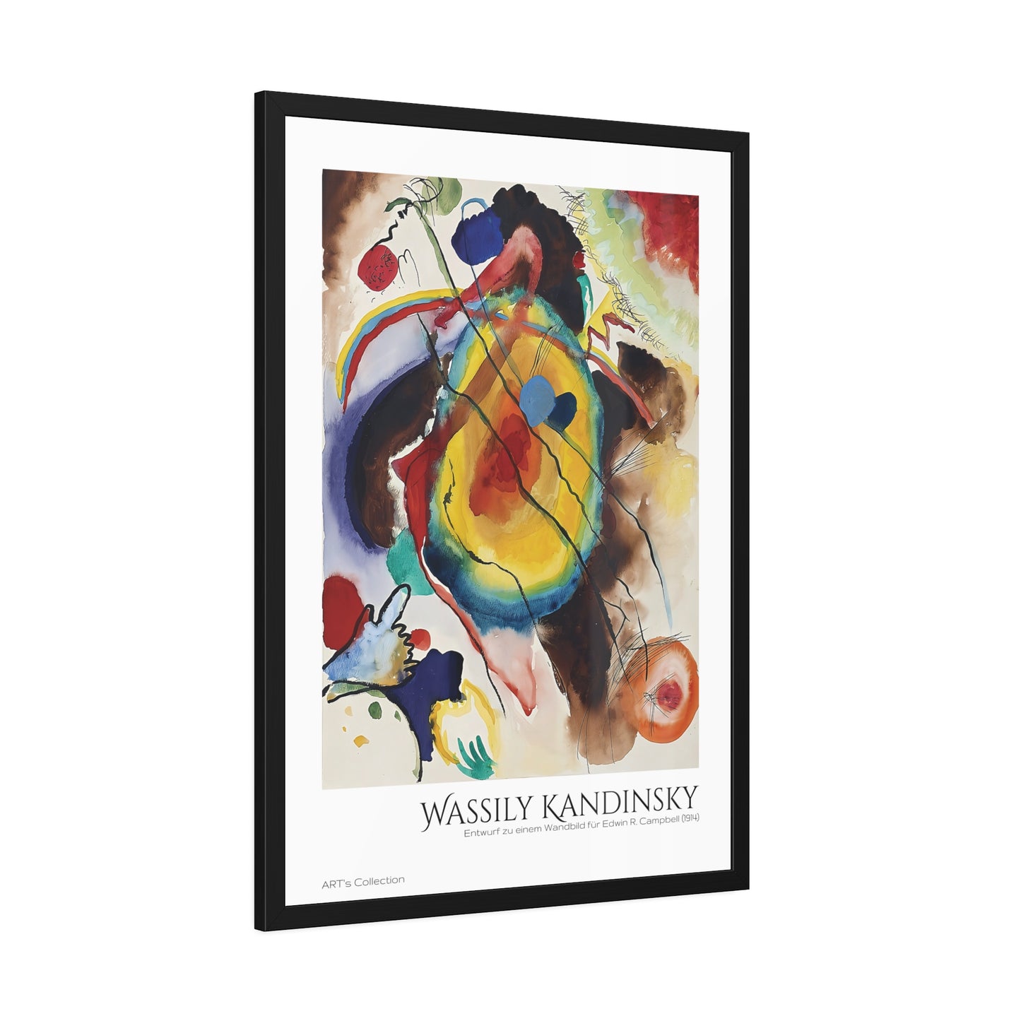 Entwurf zu einem Wandbild für Edwin R. Campbell (1914) by Wassily Kandinsky / Affiche Encadrée série ART's Collection