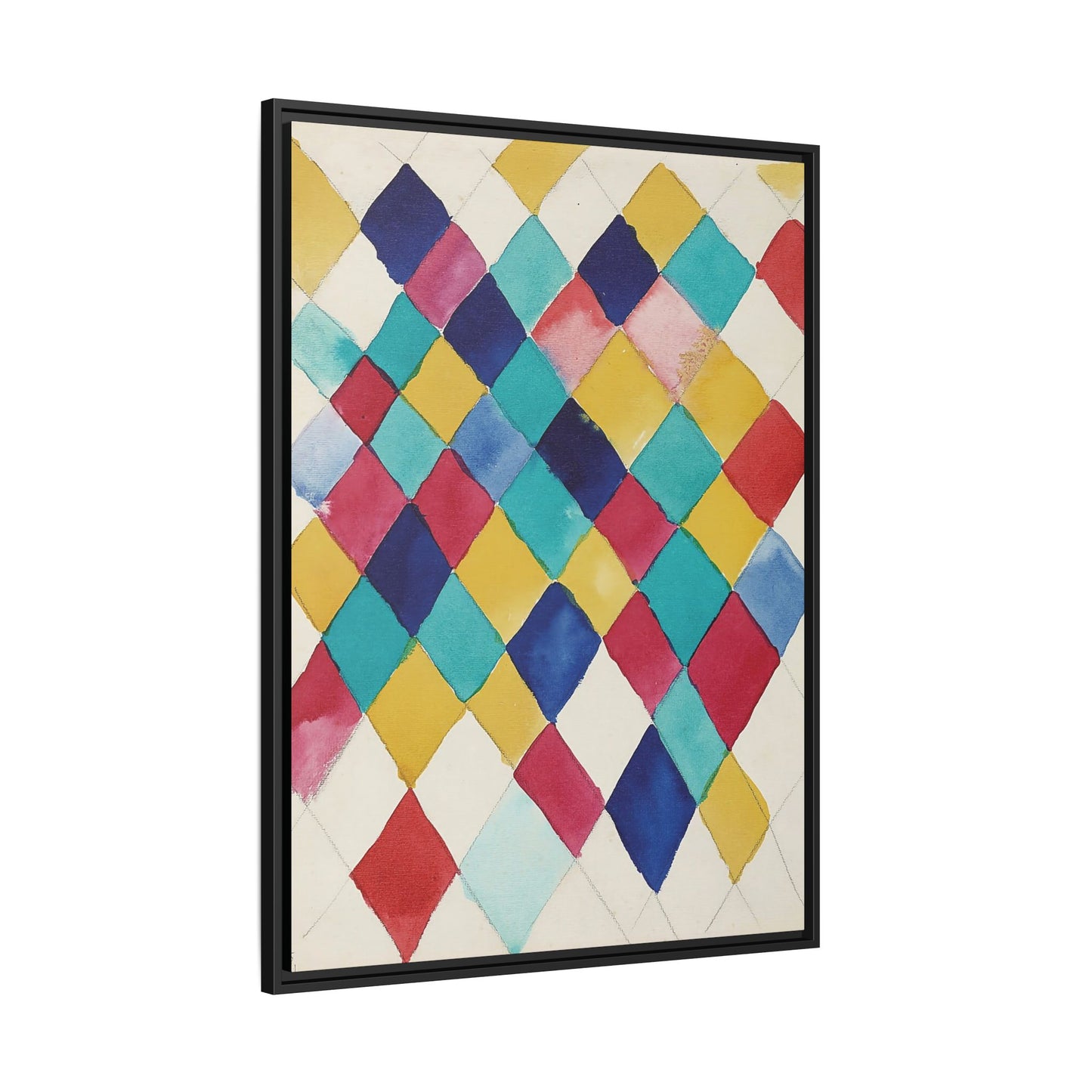 Wassily Kandinsky / Étude des couleurs avec les diamants (1913) / Toile encadrée sur caisse américaine