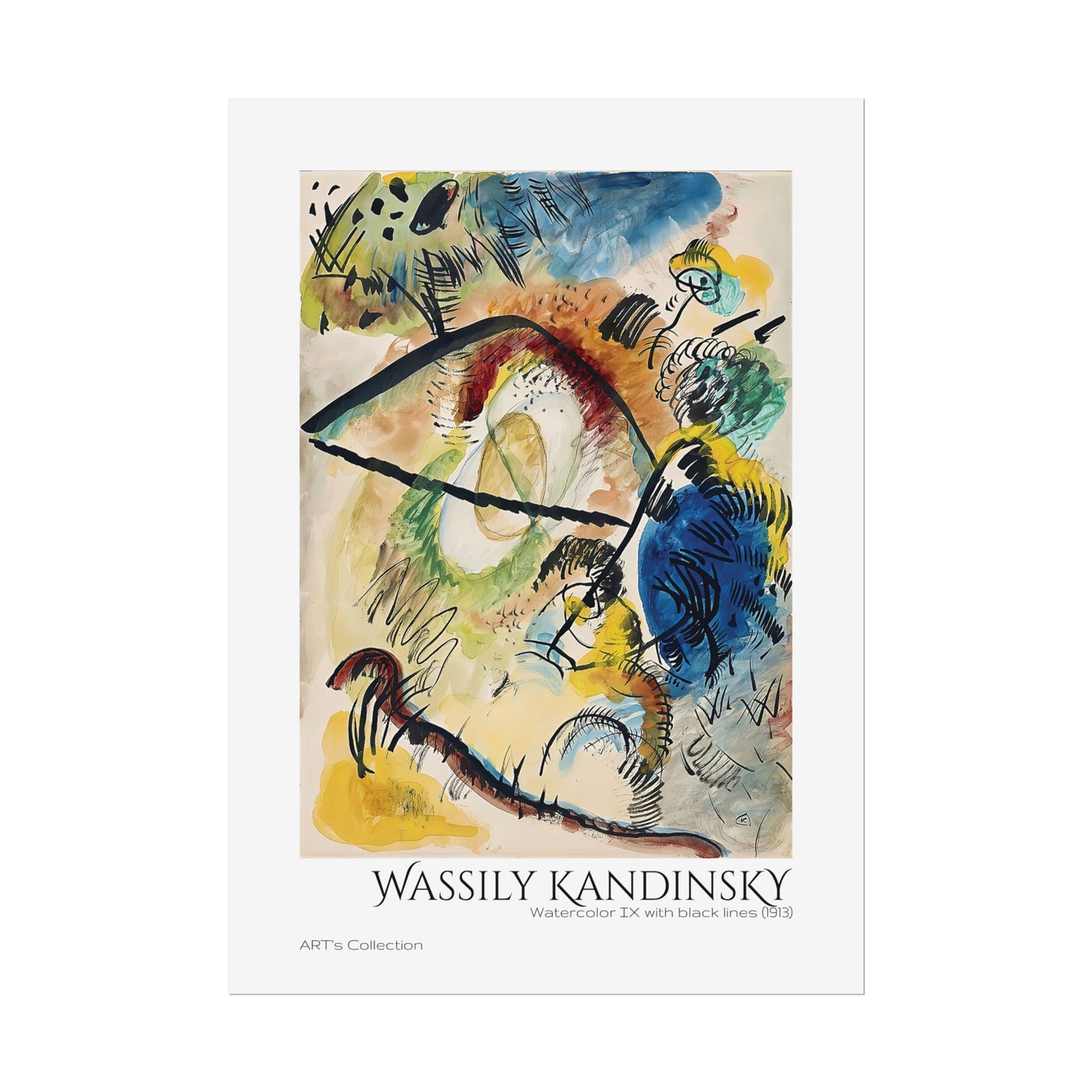 Watercolor IX with black lines (1913) by Wassily Kandinsky / Affiche imprimée - Série ART's Collection