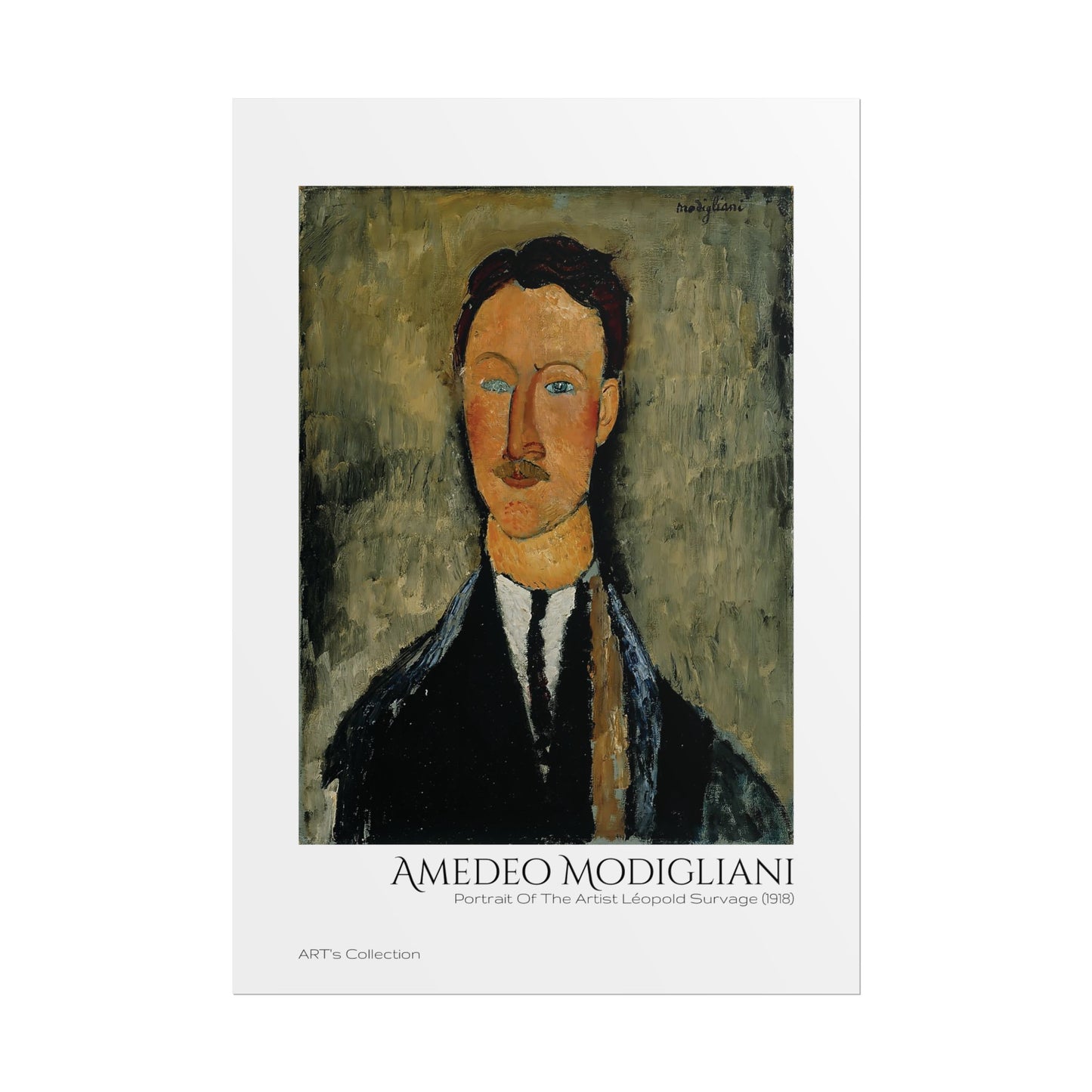 Portrait Of The Artist Léopold Survage (1918) by Amedeo Modigliani / Affiche imprimée - Série ART's Collection