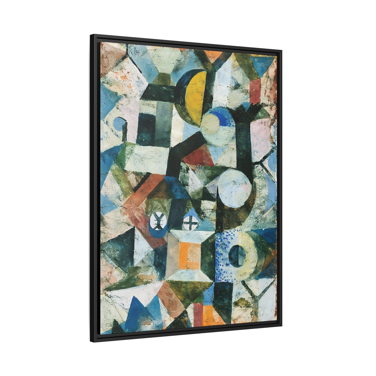 Composition with the Yellow Half-Moon and the Y (1918) by Paul Klee / Toile encadrée sur caisse américaine