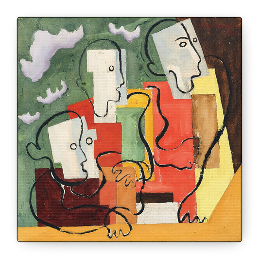 Trois personnages (1928) by Louis Marcoussis / Reproduction Fine Art sur Toile / Large Epaisseur 3.2 cm - 1.25 inch