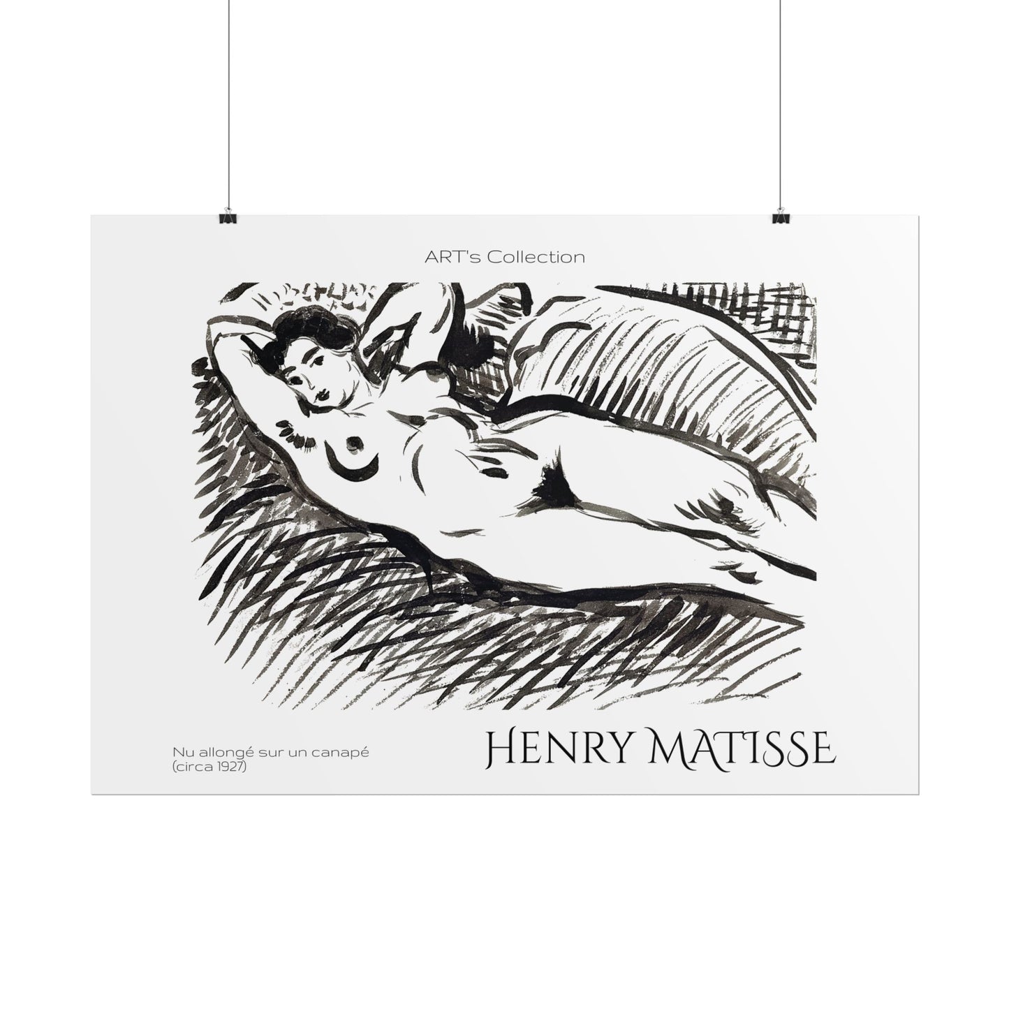 Nu allongé sur un canapé (circa 1927) by Henry Matisse / Affiche imprimée - Série ART's Collection