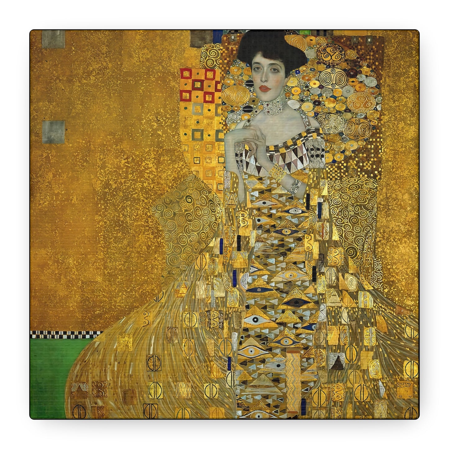 Portrait of Adele Bloch-Bauer I (1907) by Gustav Klimt / Reproduction Fine Art sur Toile / Flanc Large Epaisseur 3.2 cm - 1.25 inch