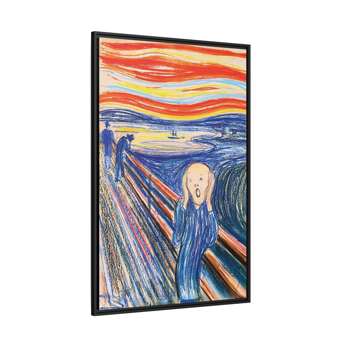 The Scream (1895) color version by Edvard Munch / Toile encadrée sur caisse américaine