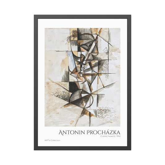 Cubist head (c. 1914) by Antonin Procházka / Affiche Encadrée série ART's Collection