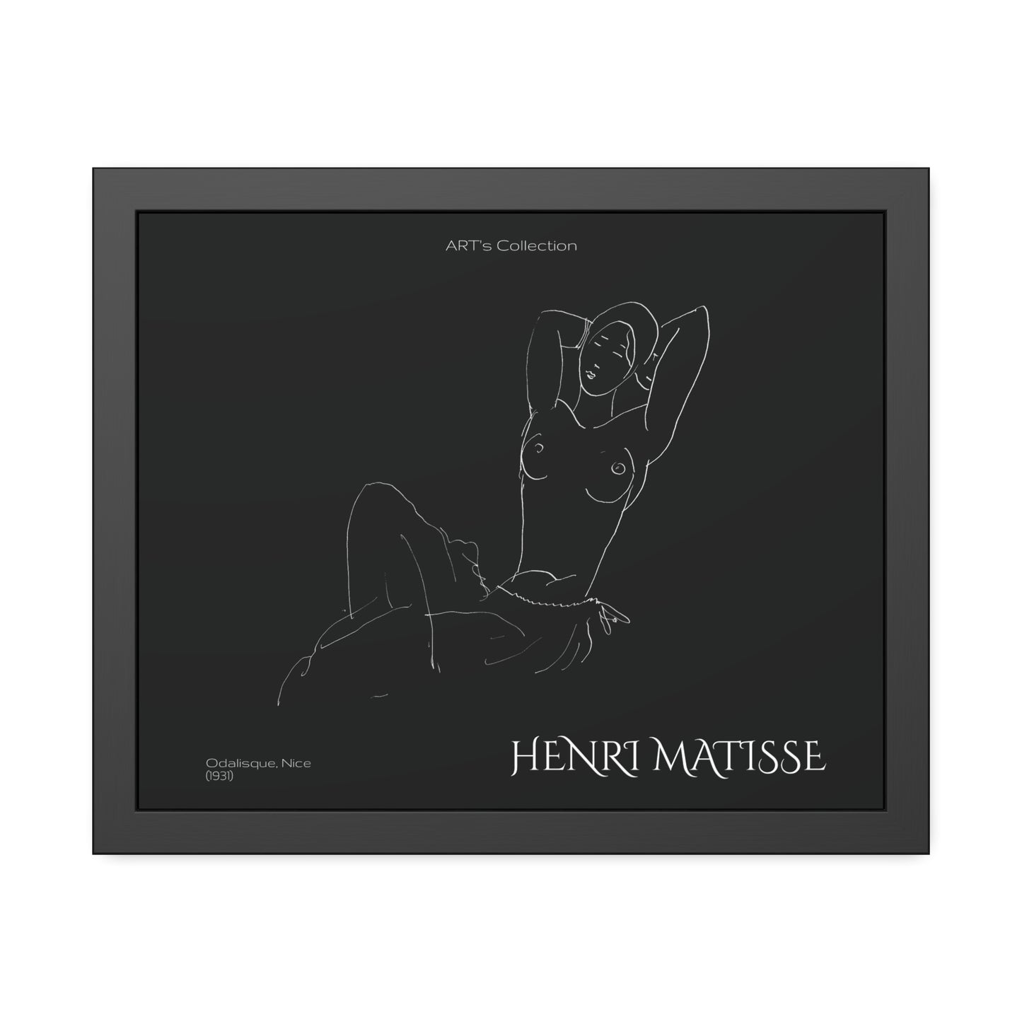 Odalisque, Nice (1931) black édition by Henry Matisse / Affiche Encadrée série ART's Collection
