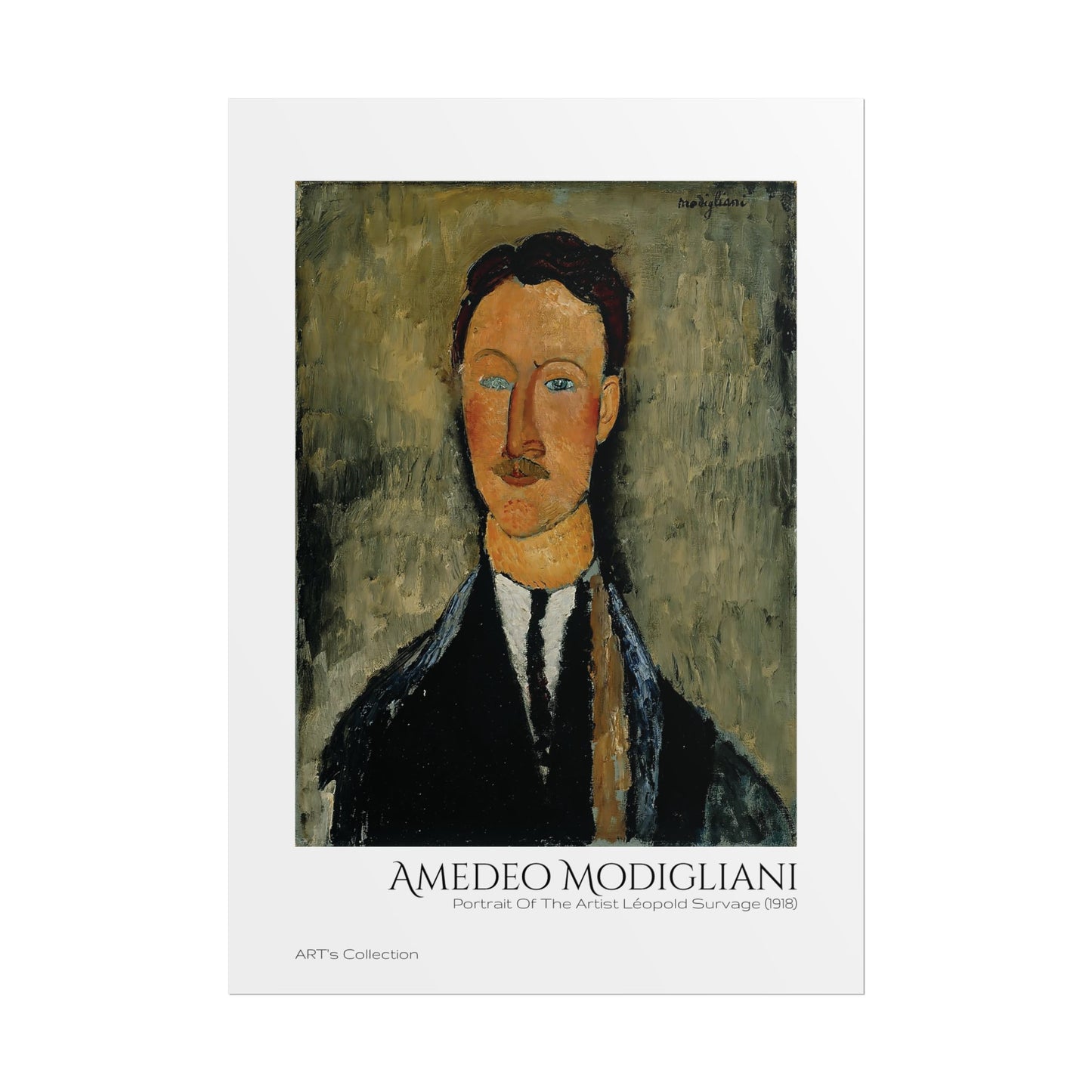 Portrait Of The Artist Léopold Survage (1918) by Amedeo Modigliani / Affiche imprimée - Série ART's Collection