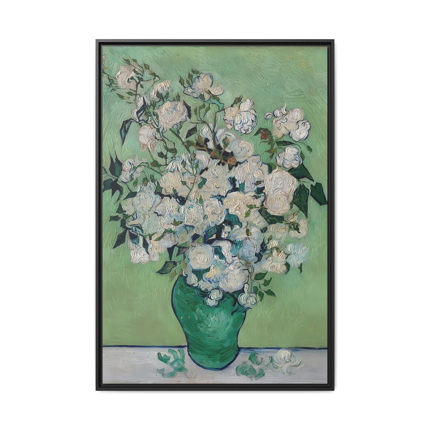 Roses (1890) by Vincent van Gogh / Toile encadrée sur caisse américaine