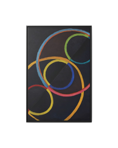 Relief noir avec des cercles de couleur by Robert Delaunay