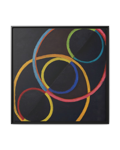 Relief noir avec des cercles de couleur by Robert Delaunay