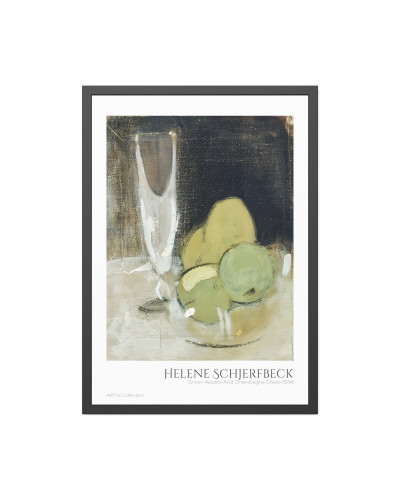 Green Apples And Champagne Glass (1934) by Helene Schjerfbeck