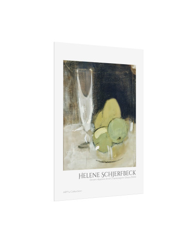 Green Apples And Champagne Glass (1934) by Helene Schjerfbeck