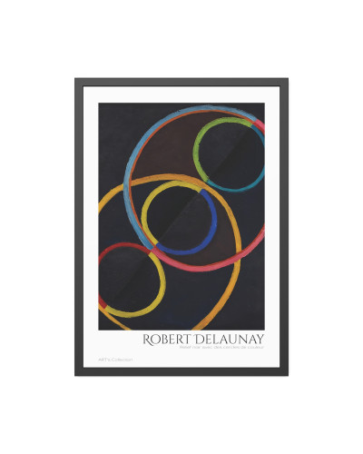 Relief noir avec des cercles de couleur by Robert Delaunay