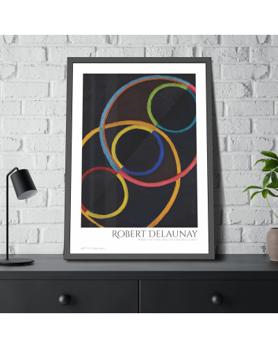 Relief noir avec des cercles de couleur by Robert Delaunay