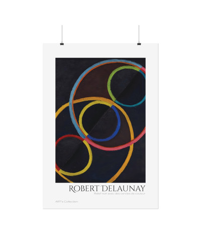 Relief noir avec des cercles de couleur by Robert Delaunay