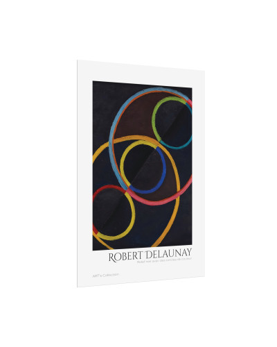 Relief noir avec des cercles de couleur by Robert Delaunay