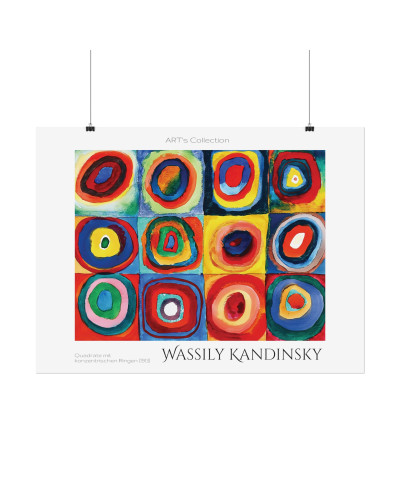 Carrés avec Cercles Concentriques (1913) by Wassily Kandinsky