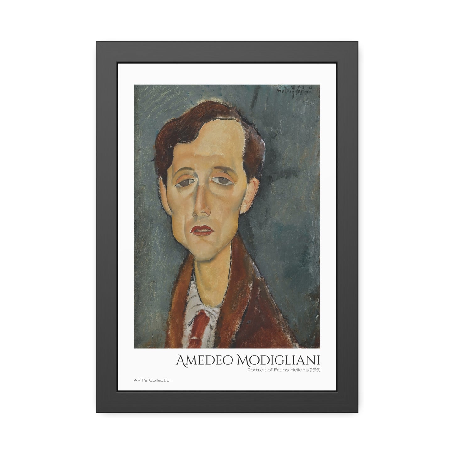 Portrait of Frans Hellens (1919) by Amedeo Modigliani  / Affiche Encadrée série ART's Collection