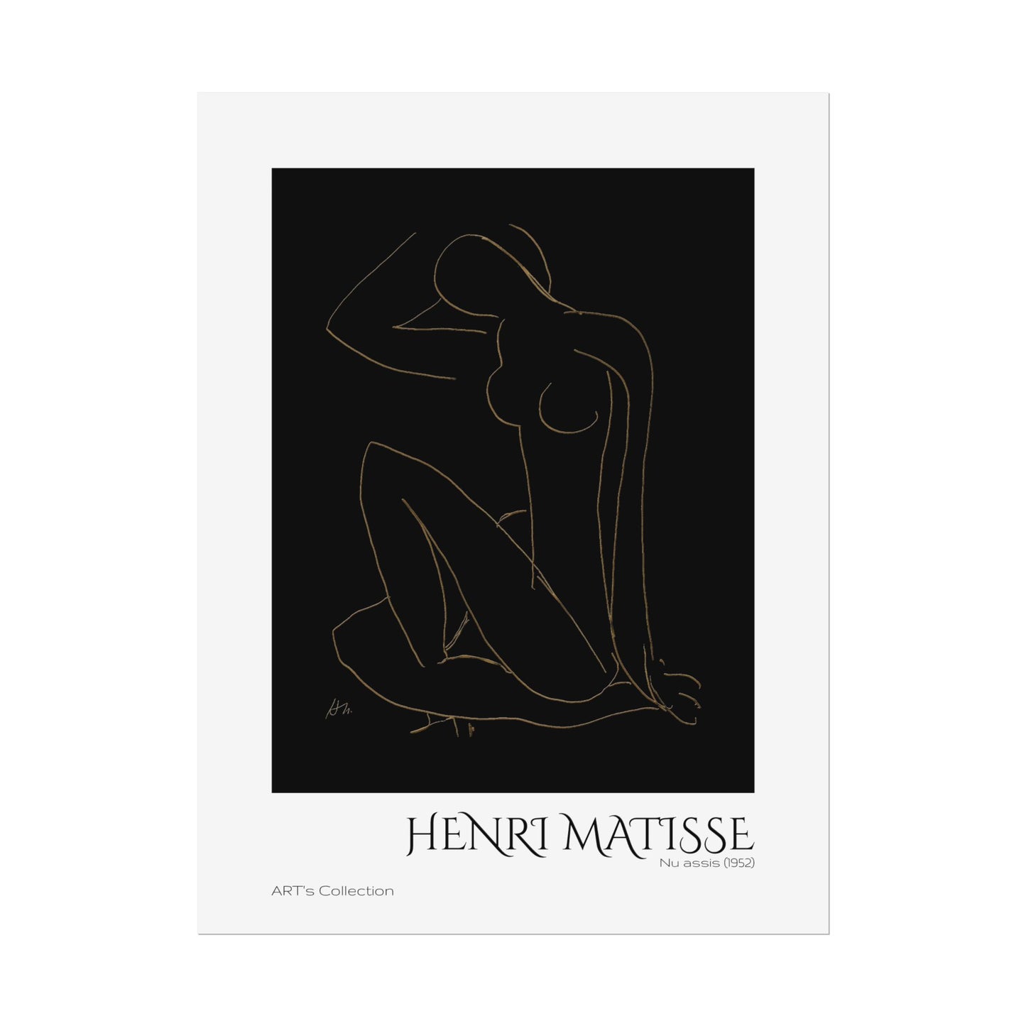 Nu assis (1952) version imposition by Henri Matisse / Affiche imprimée - Série ART's Collection