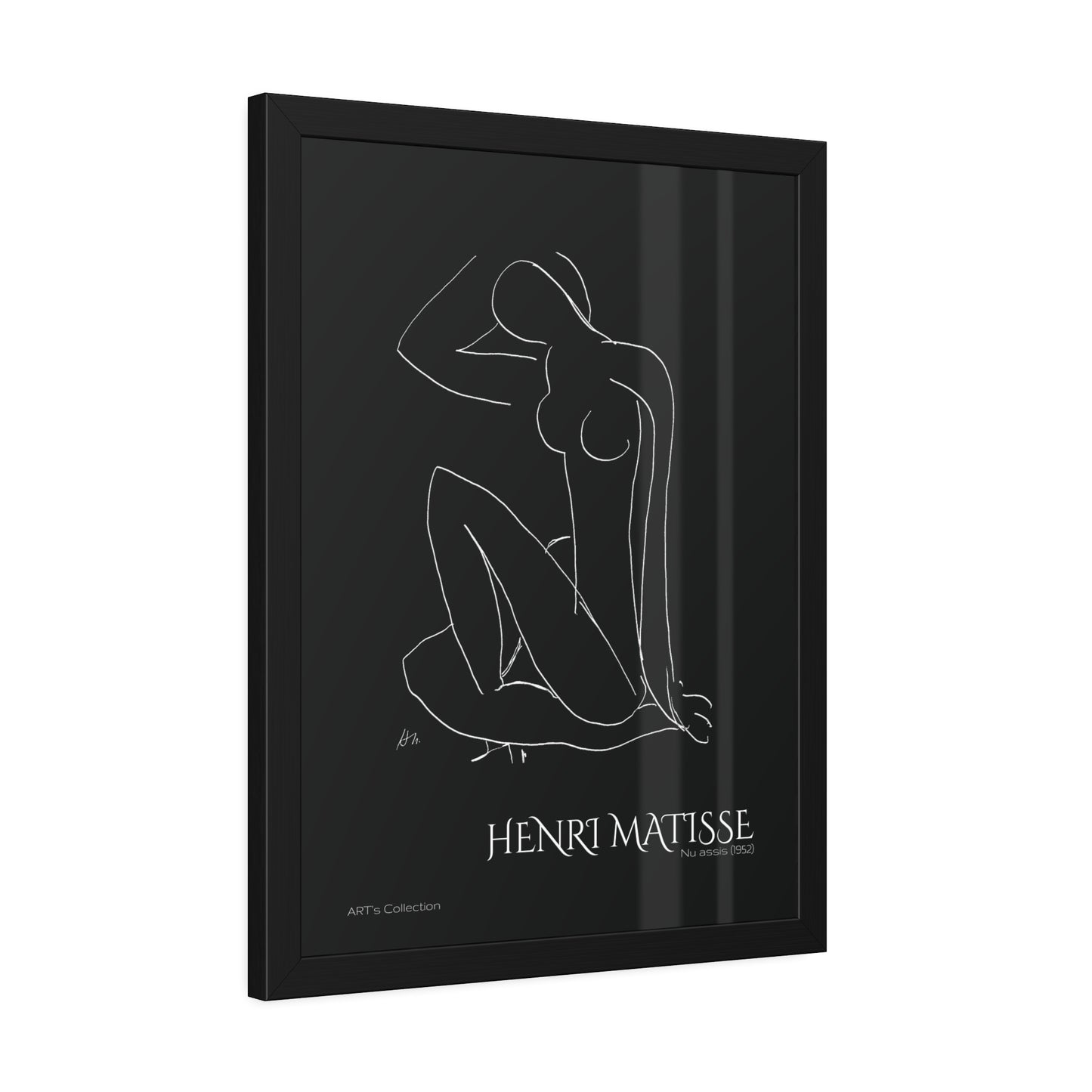 Nu assis (1952) black édition by Henri Matisse / Affiche Encadrée série ART's Collection