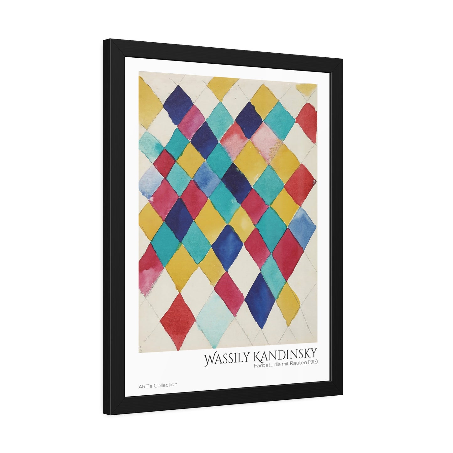 Farbstudie mit Rauten (1913) by Wassily Kandinsky / Affiche Encadrée série ART's Collection