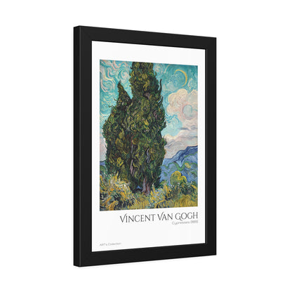 Cypresses (1889) by Vincent Van Gogh / Affiche Encadrée série ART's Collection