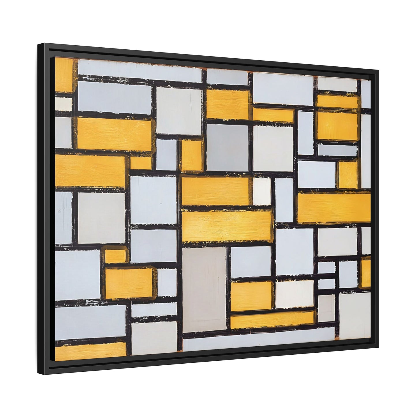 Composition with Grid 1 (1918) by Piet Mondrian  / Toile encadrée sur caisse américaine