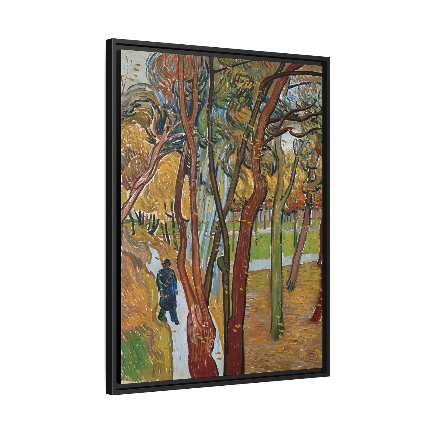 The garden of Saint Paul's Hospital (The fall of the leaves) by Vincent van Gogh / Toile encadrée sur caisse américaine