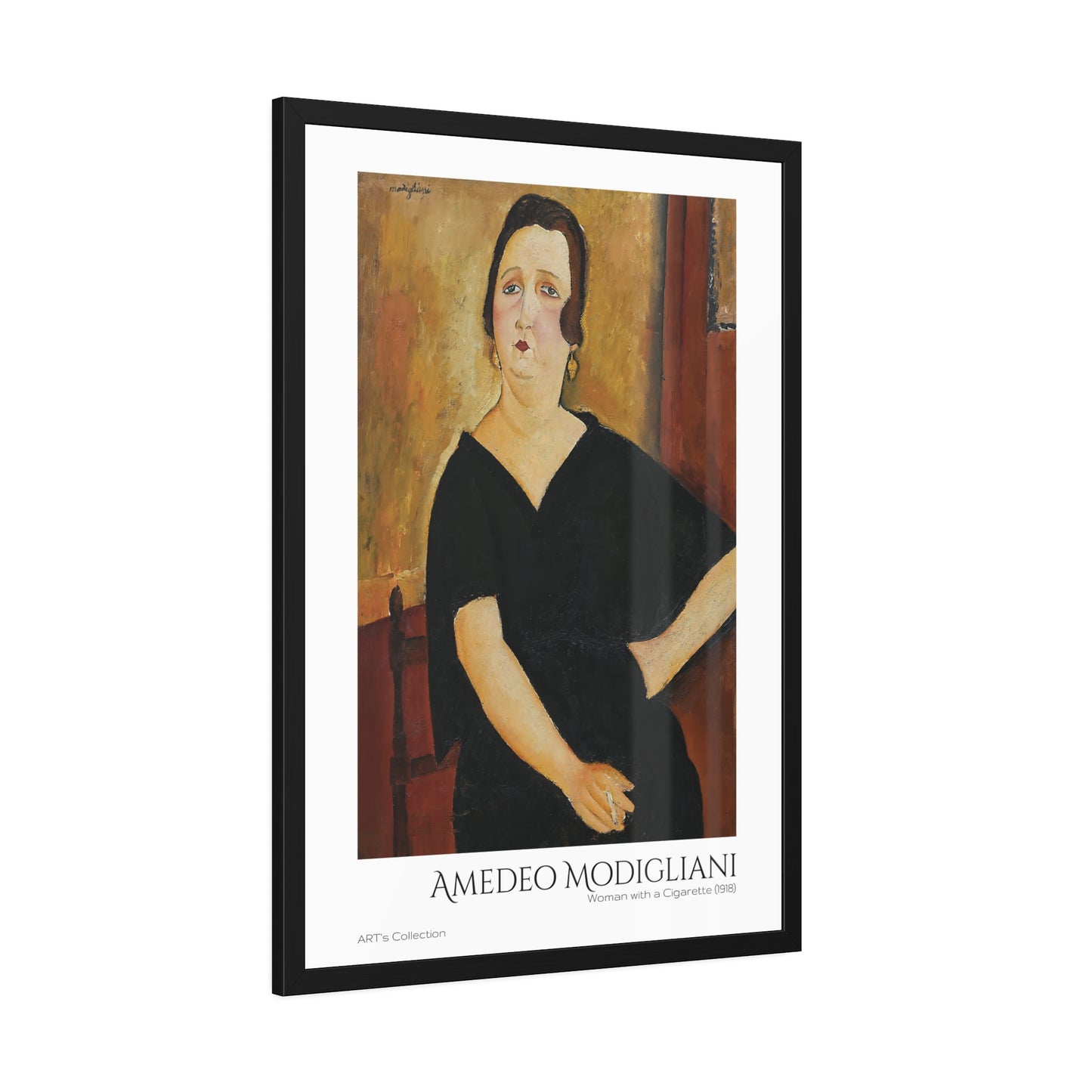Woman with a Cigarette (1918) by Amedeo Modigliani  / Affiche Encadrée série ART's Collection