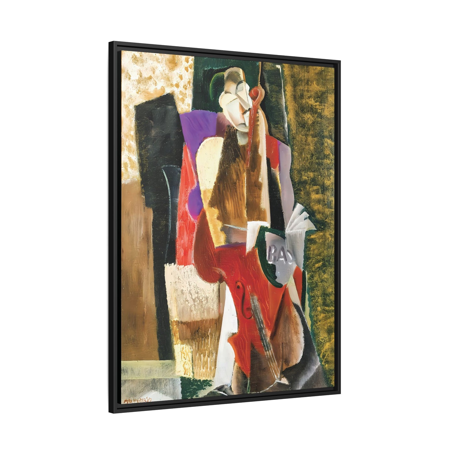 The Cellist (1917) by Max Weber  / Toile encadrée sur caisse américaine