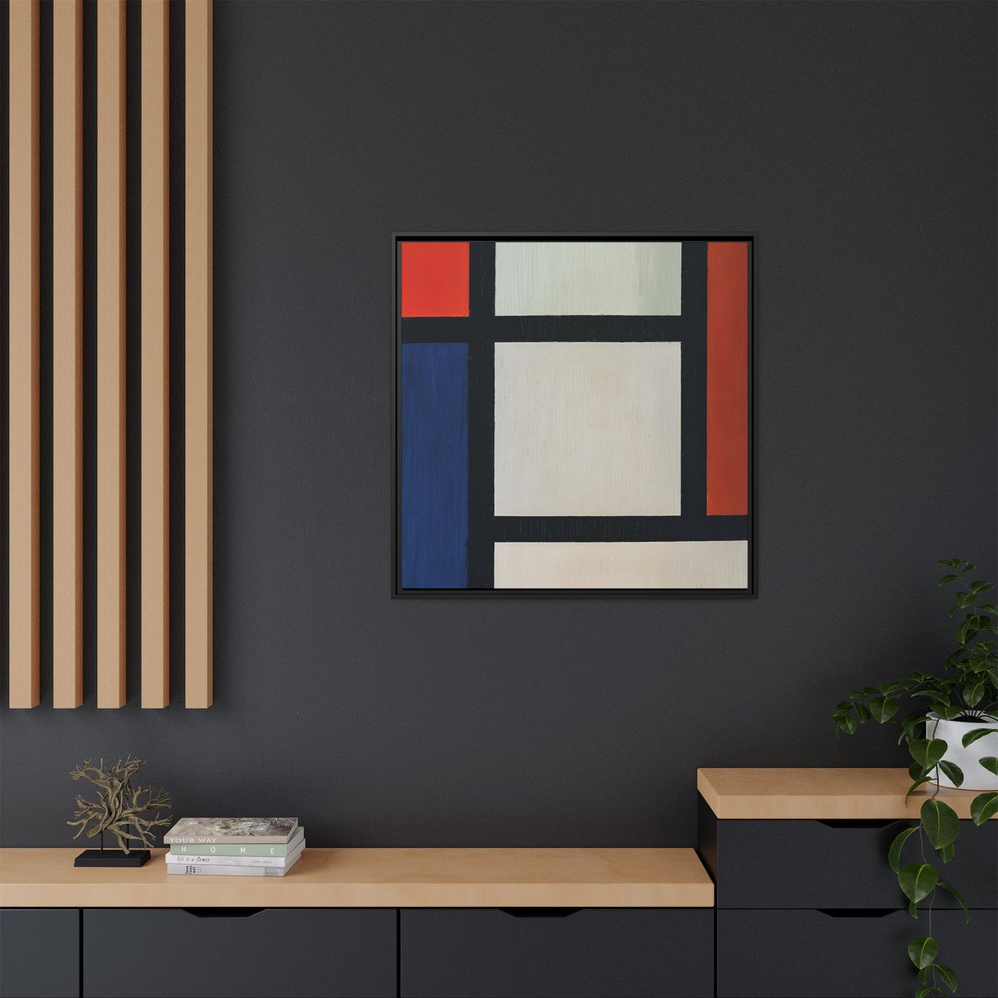 Contra-Composition (1927-28) by Theo van Doesburg  / Toile encadrée sur caisse américaine