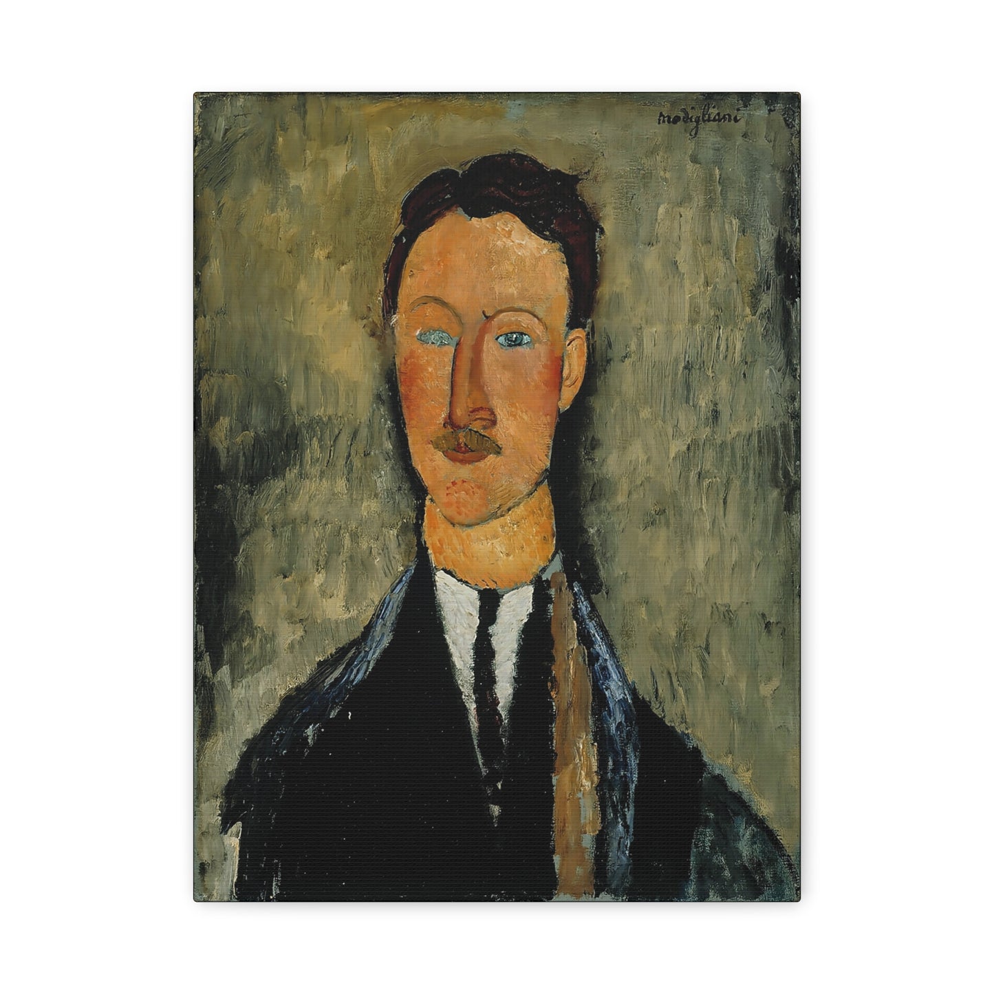 Portrait Of The Artist Léopold Survage (1918) by Amedeo Modigliani / Reproduction Fine Art sur Toile /  Epaisseur 3.2 cm - 1.25 inch