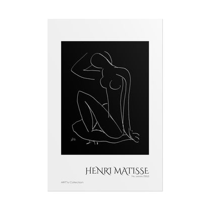 Nu assis (1952) version noire et blanche by Henri Matisse / Affiche imprimée - Série ART's Collection