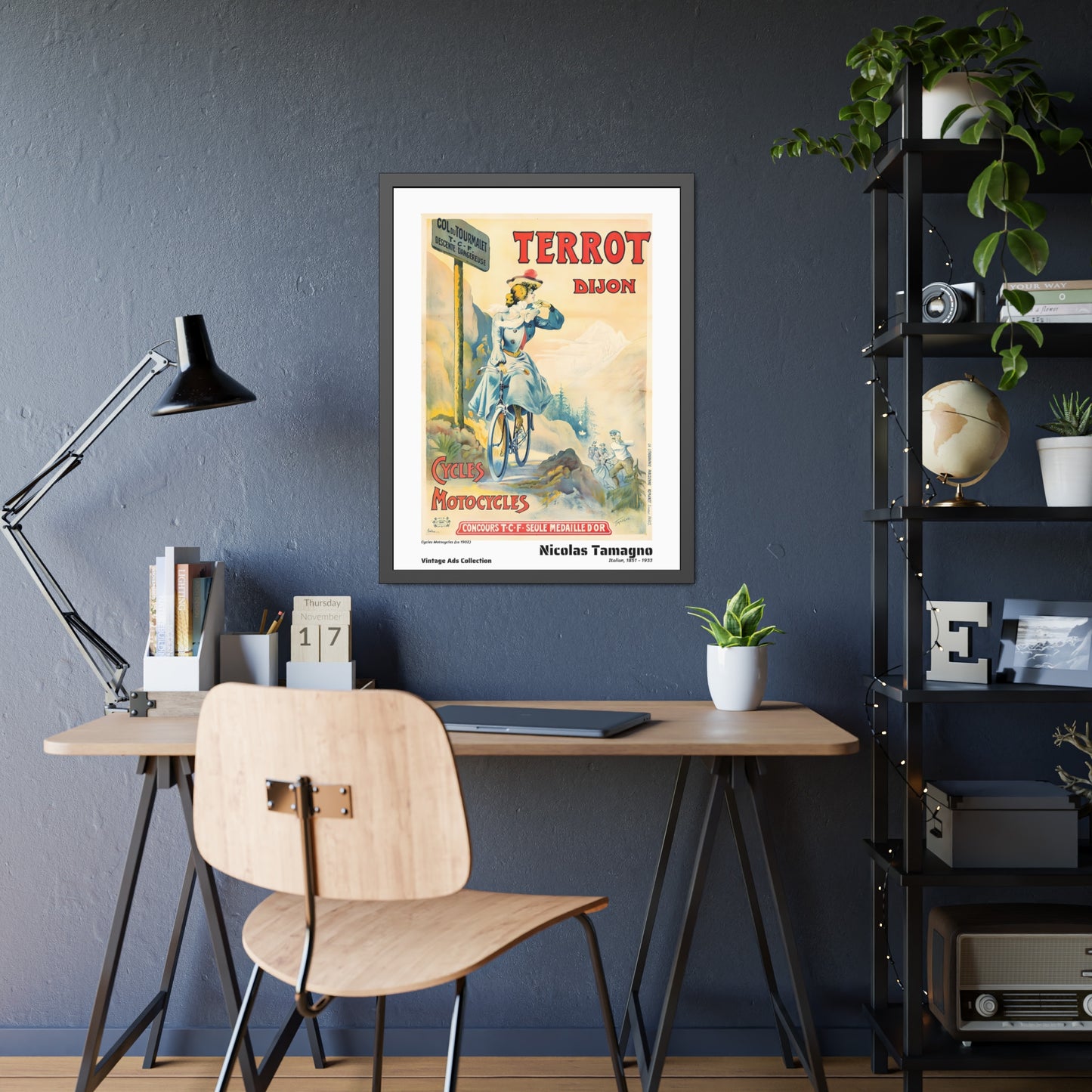 Cycles Motocycles (ca 1902)  by Nicolas Tamagno / Affiche Encadrée Série Vintage Ads Collection