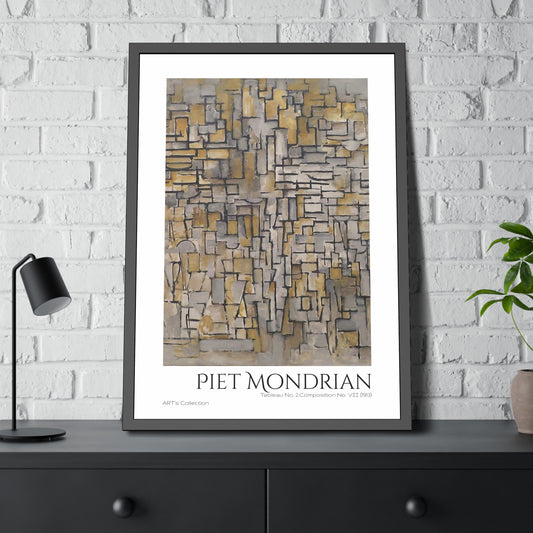 Tableau No. 2,Composition No. VII (1913) by Piet Mondrian / Affiche Encadrée série ART's Collection