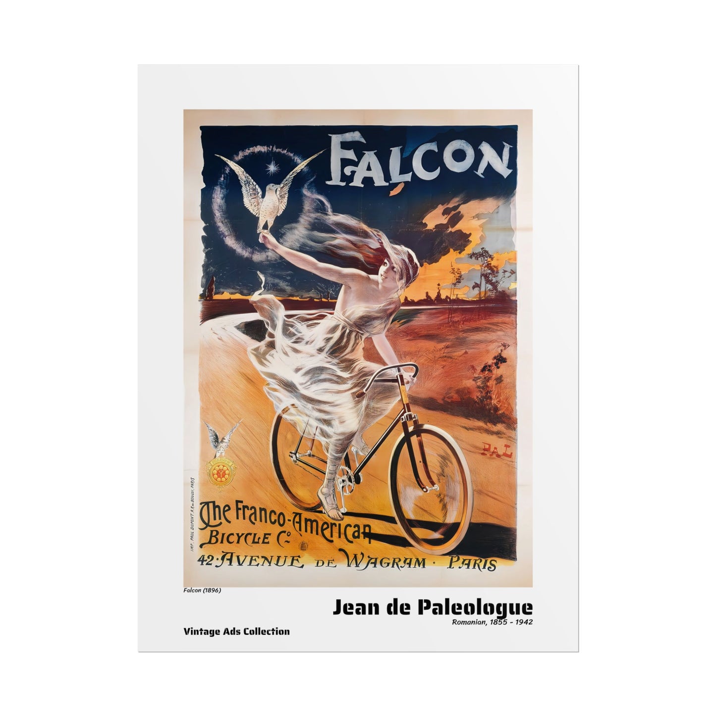 Falcon (1896) by Jean de Paleologue / Affiche imprimée - Série Vintage Ads Collection