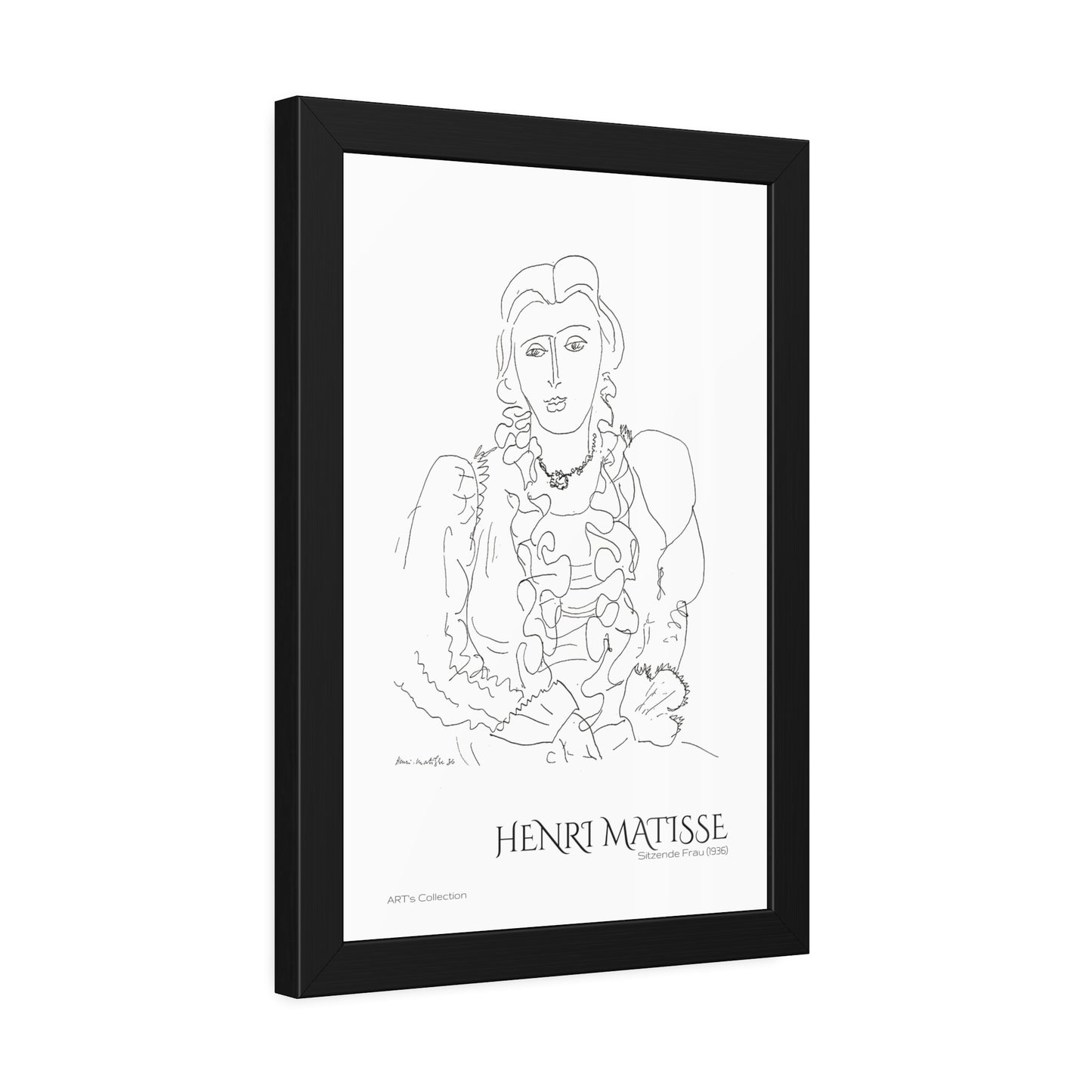 Sitzende Frau (1936) by Henri Matisse  / Affiche Encadrée série ART's Collection