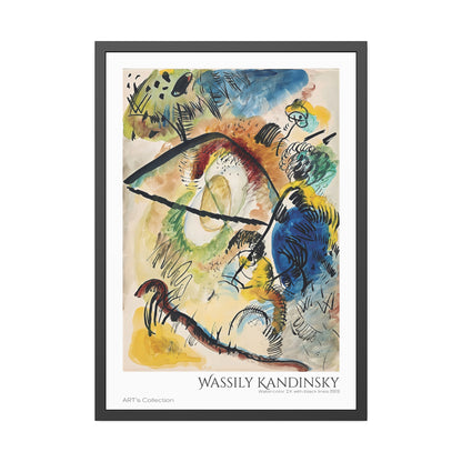 Watercolor IX with black lines (1913) by Wassily Kandinsky / Affiche Encadrée série ART's Collection