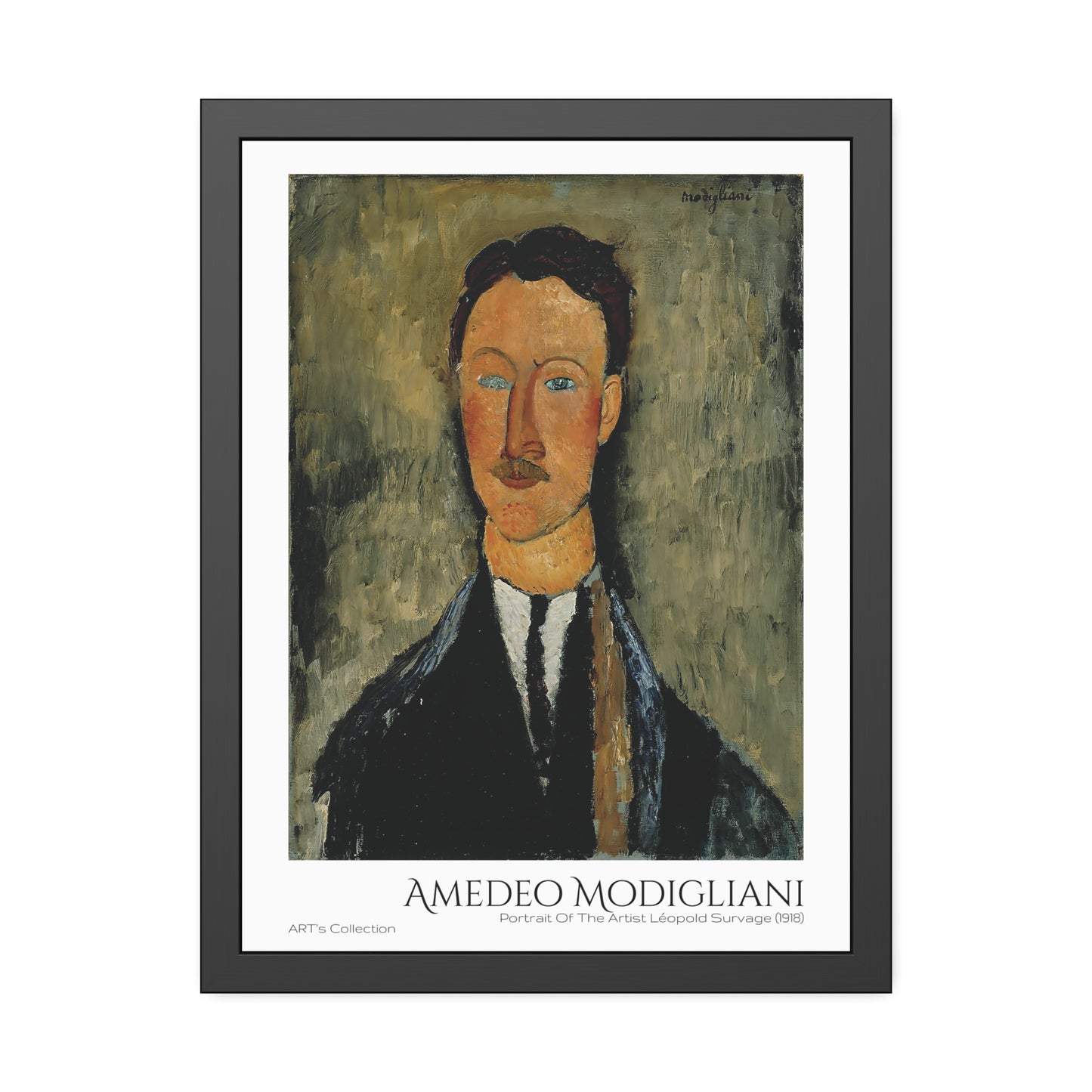 Portrait Of The Artist Léopold Survage (1918) by Amedeo Modigliani  / Affiche Encadrée série ART's Collection