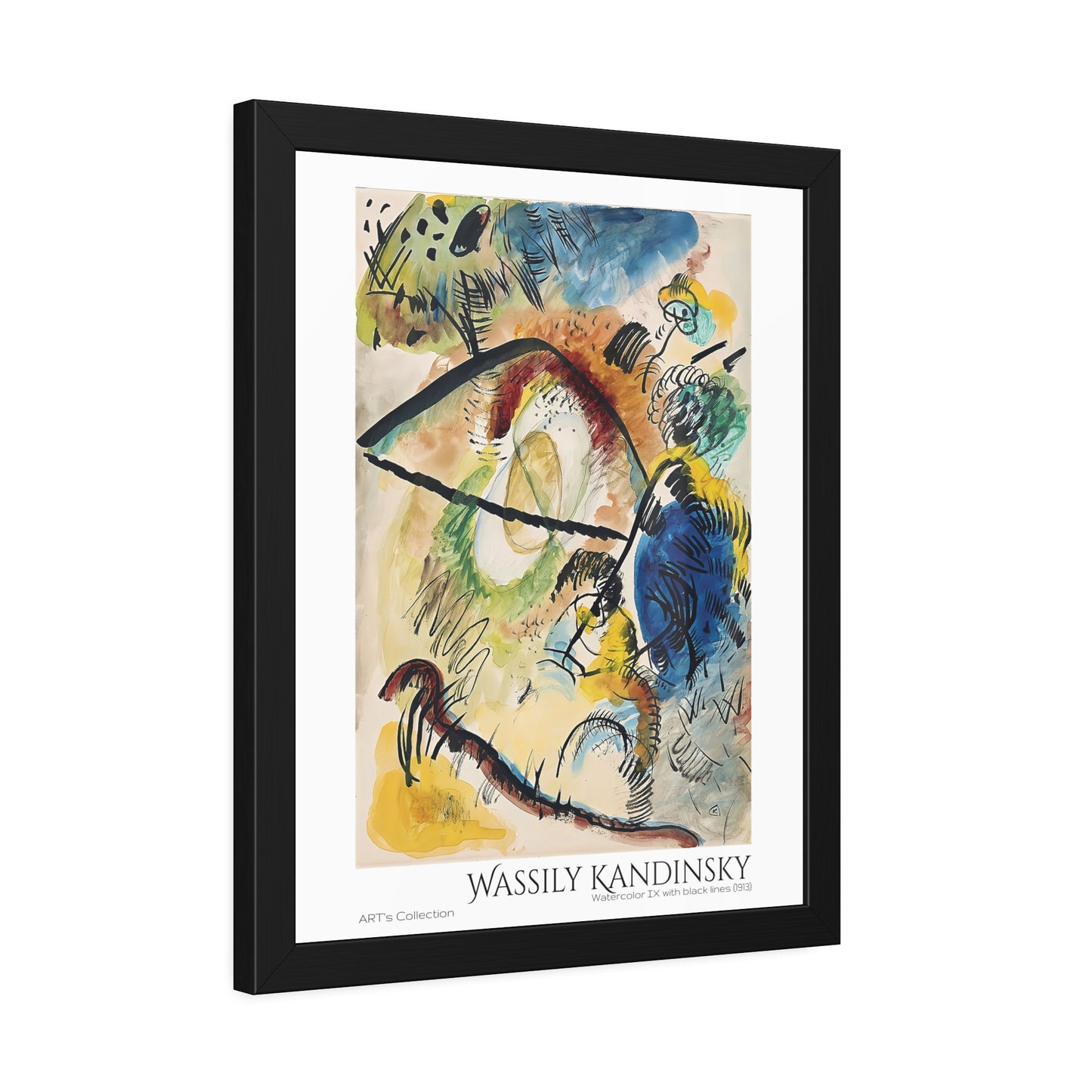 Watercolor IX with black lines (1913) by Wassily Kandinsky / Affiche Encadrée série ART's Collection