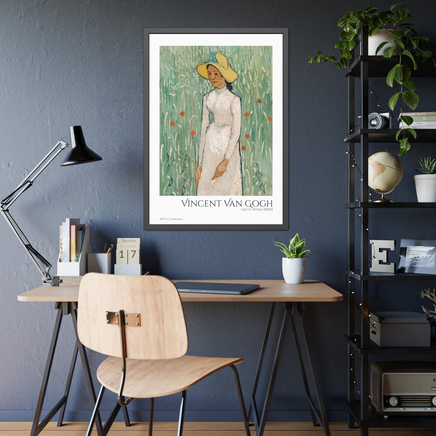 Girl in White (1890) by Vincent Van Gogh / Affiche Encadrée série ART's Collection