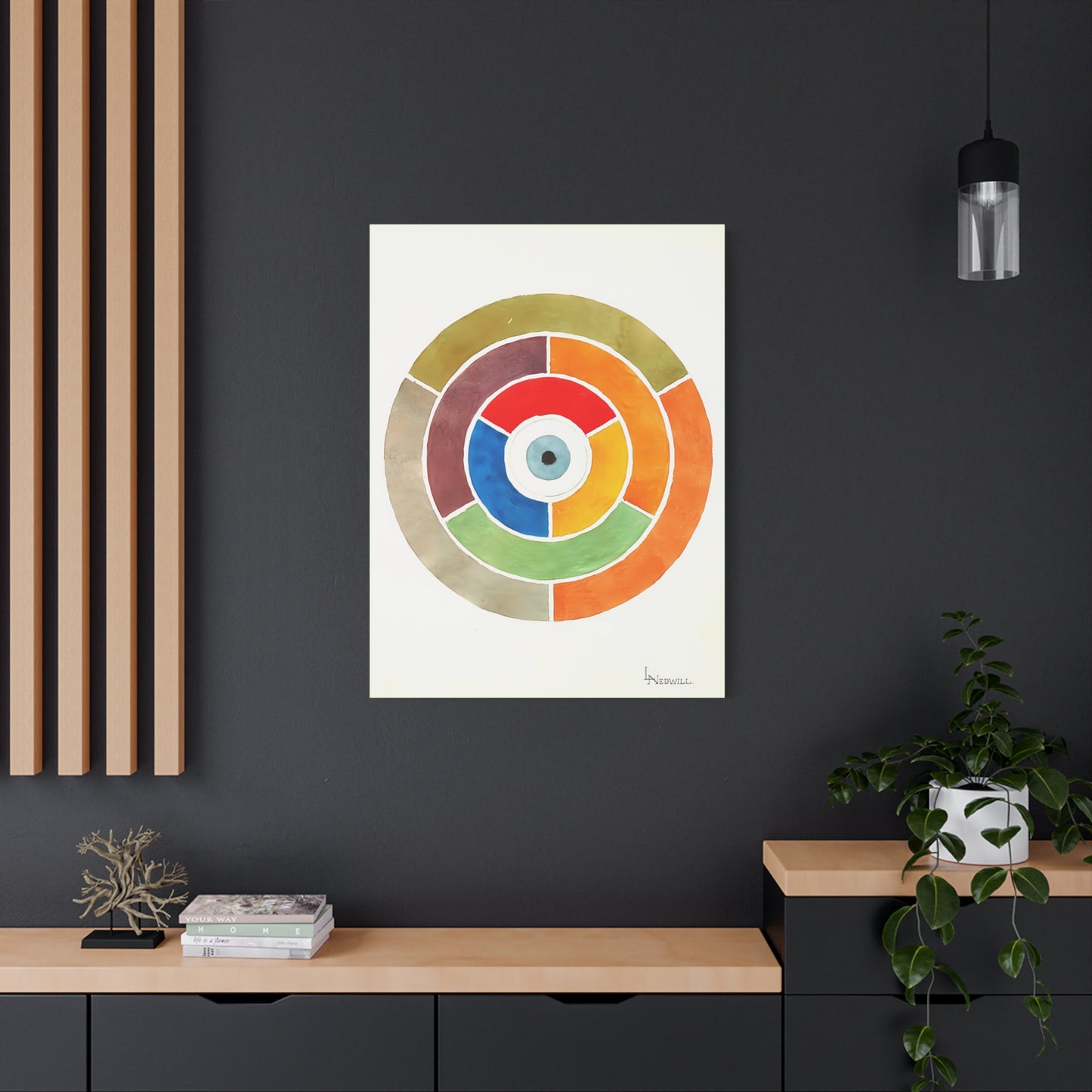 Disc Showing Primary Secondary and Tertiary Colors (ca 1900) by Elizabeth A. Nedwill / Reproduction Fine Art sur Toile /   3.2 cm-1.25 inch