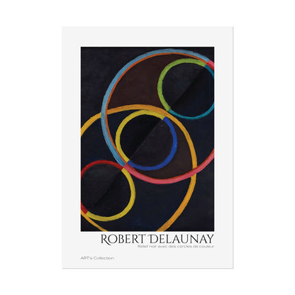Relief noir avec des cercles de couleur by Robert Delaunay / Affiche imprimée - Série ART's Collection