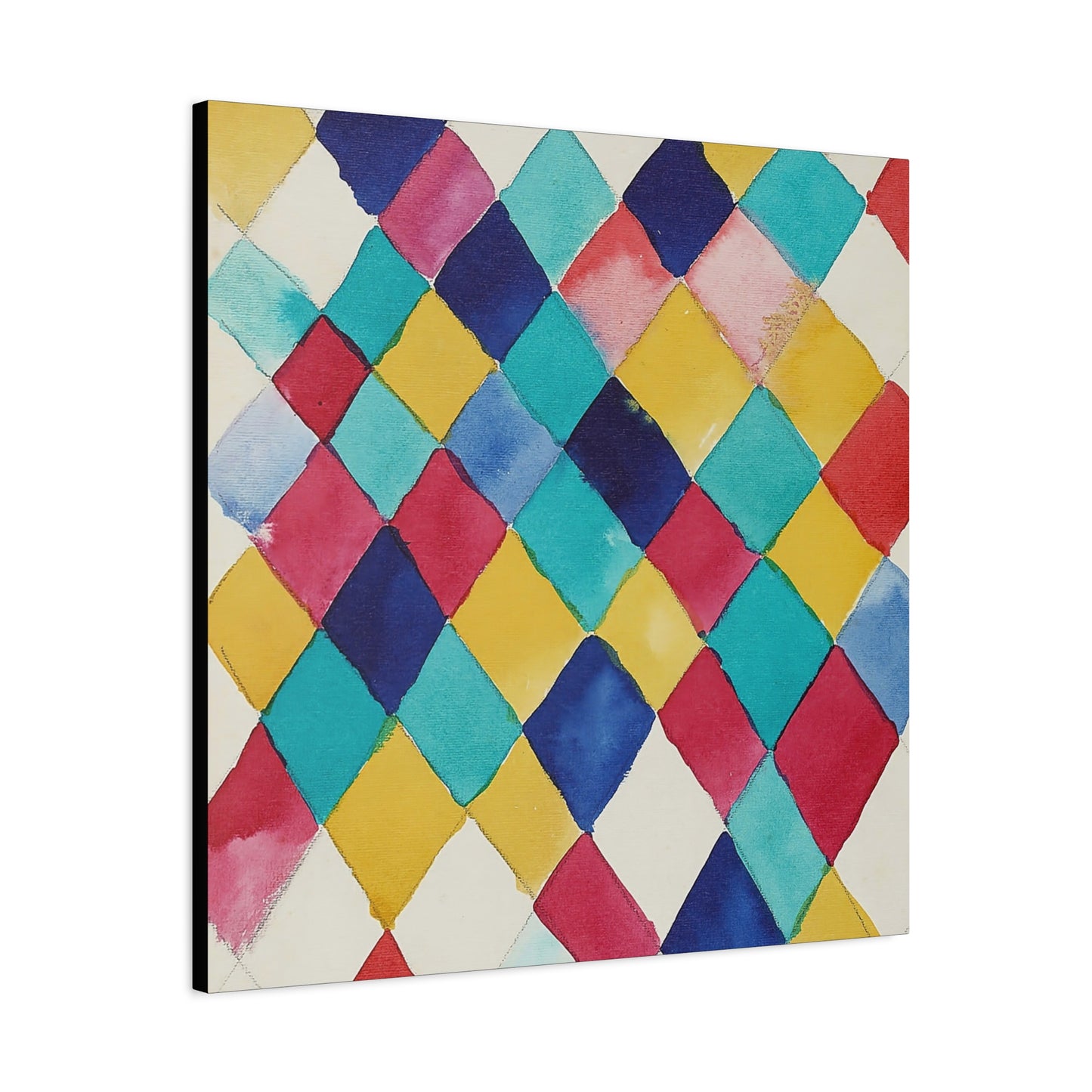 Farbstudie mit Rauten (1913) by Wassily Kandinsky / Reproduction Fine Art sur Toile / Epaisseur 3,2cm - 1'25 po