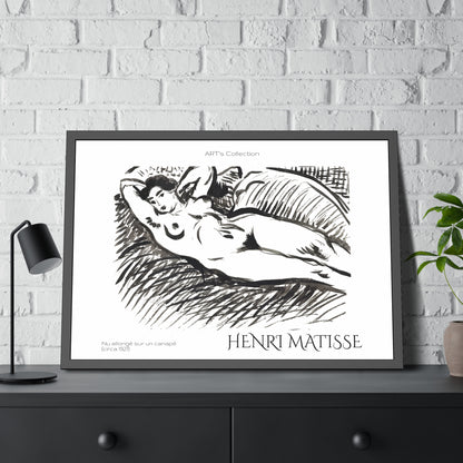 Nu allongé sur un canapé (circa 1927) by Henry Matisse  / Affiche Encadrée série ART's Collection