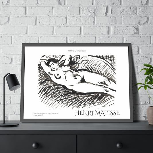 Nu allongé sur un canapé (circa 1927) by Henry Matisse  / Affiche Encadrée série ART's Collection