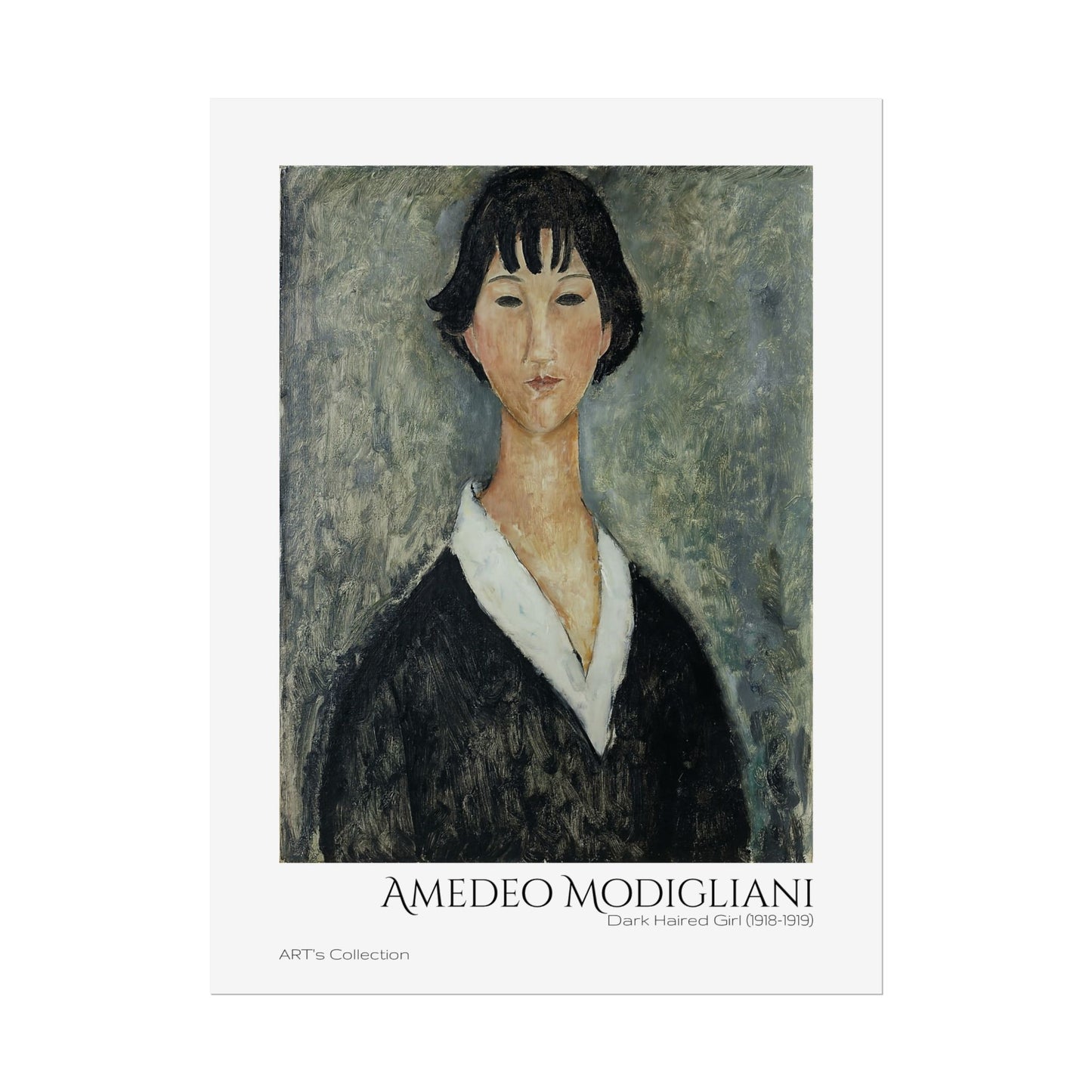 Dark Haired Girl (1918 - 1919) by Amedeo Modigliani / Affiche imprimée - Série ART's Collection