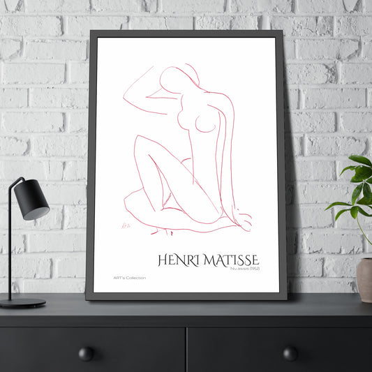 Nu assis (1952) by Henri Matisse version rouge/ Affiche Encadrée série ART's Collection
