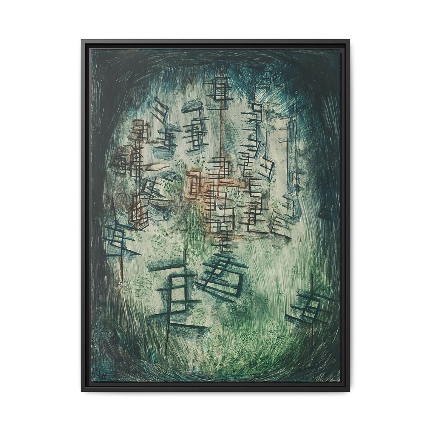 Lichtung E (Clearing E) (1930) by Paul Klee / Toile encadrée sur caisse américaine